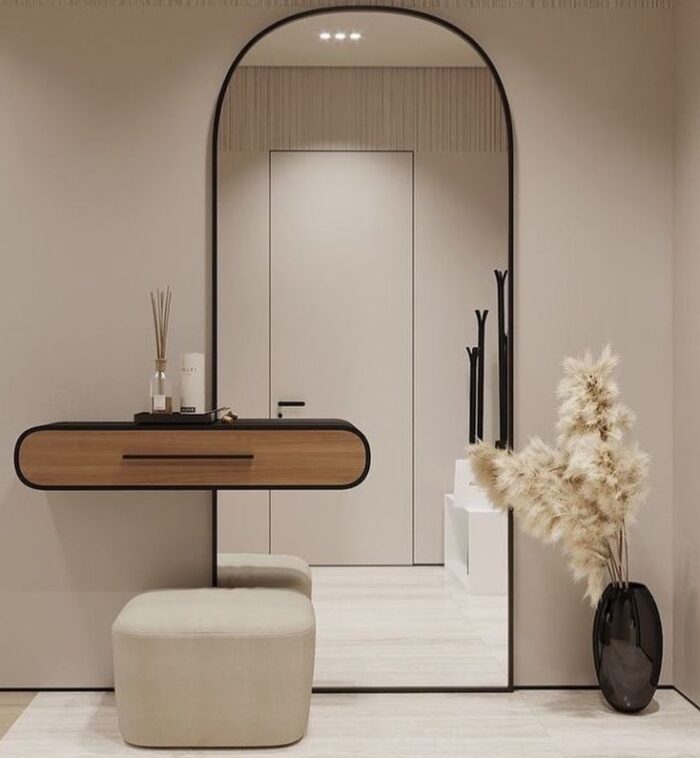 Arched mirror console