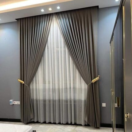Luxury Pleated Blackout Curtains with Sheer Layer